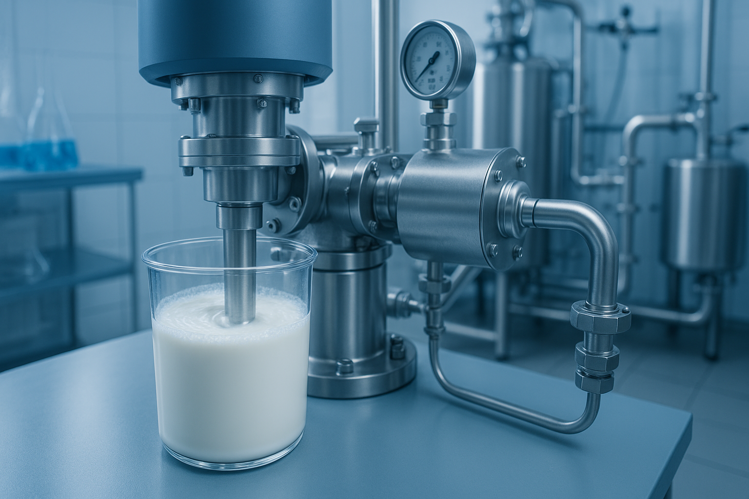 Homogeneización de productos lácteos en laboratorio