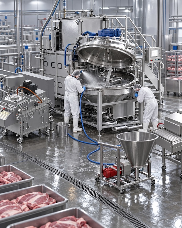 Paradas por limpieza en cocedor industrial