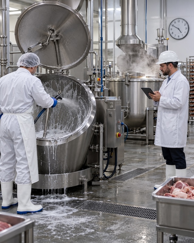 Paradas por limpieza en cocedor industrial